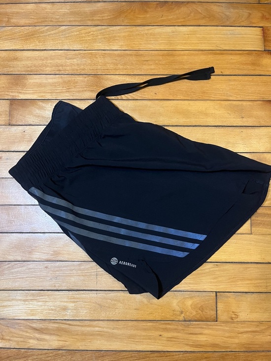 adidas Pants - adidas Black Athletic Shorts with Reflective Three-Stripes
